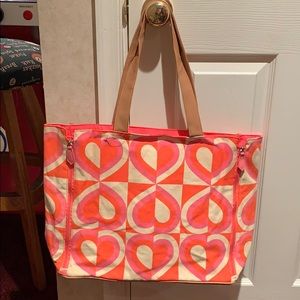 CANVAS HEARTS TOTE BAG